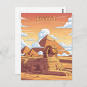 Carte Postale Pyramides et sphinx égyptiens identiques (Devant / Derrière)
