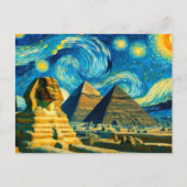 Carte Postale Pyramides nocturnes étoilées Sphinx Egypte (Devant)