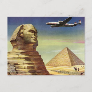 Carte Postale Pyramides vintages, le grand sphinx de Gizeh, Egyp