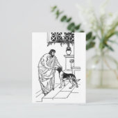 Carte Postale Pythagore avec chien (Debout devant)