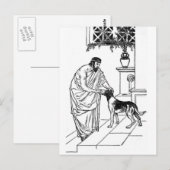 Carte Postale Pythagore avec chien (Devant / Derrière)