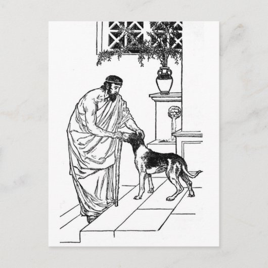 Carte Postale Pythagore avec chien (Devant)