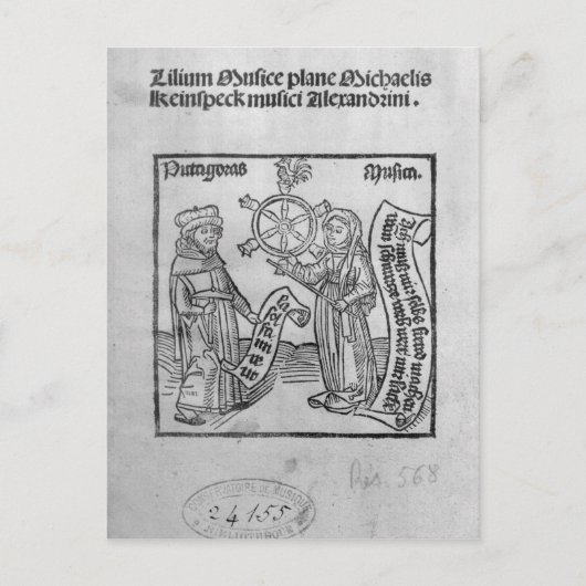 Carte Postale Pythagore et Musique (Devant)