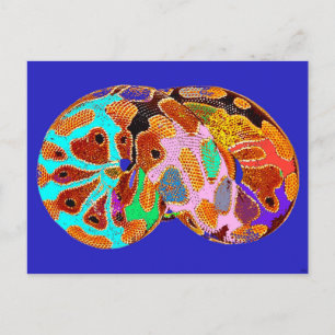 Carte postale Python Pop Art Sleeping (Bleu)