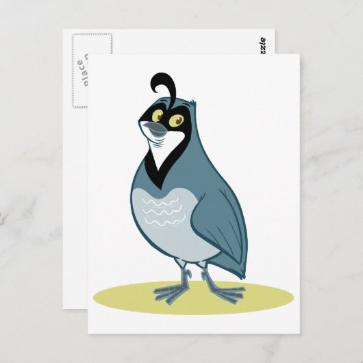Carte Postale Q est pour Quail (Devant / Derrière)