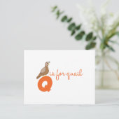 Carte Postale Q Est Pour Quail (Debout devant)