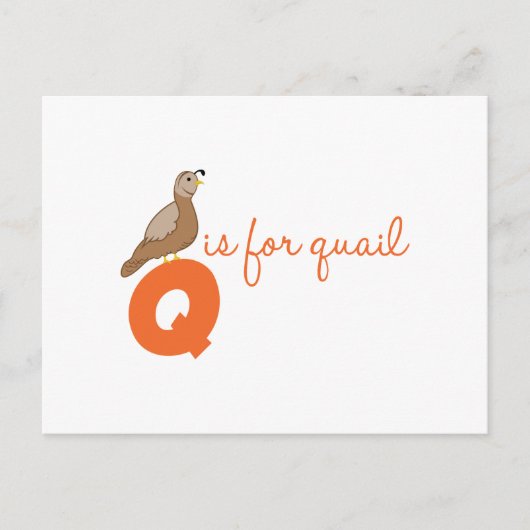 Carte Postale Q Est Pour Quail (Devant)