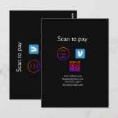 Carte Postale Q R code venmo scanner pour payer ajouter le logo (Devant / Derrière)