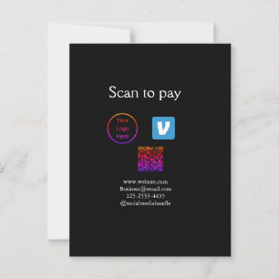 Carte Postale Q R code venmo scanner pour payer ajouter le logo