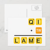 Carte Postale QI est LAME ! (Devant / Derrière)