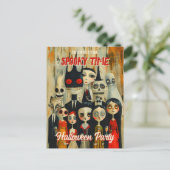 Carte Postale QR Code Budget Éffrayant Halloween Party Invitatio (Debout devant)