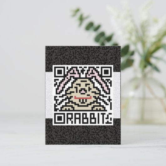 Carte Postale QR Code du lapin (Debout devant)