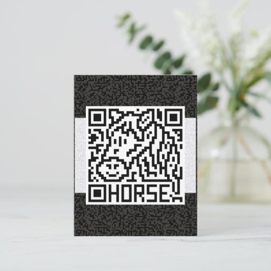Carte Postale QR Code le cheval (Debout devant)