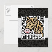 Carte Postale QR Code le cheval (Devant / Derrière)