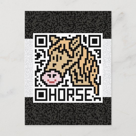 Carte Postale QR Code le cheval (Devant)