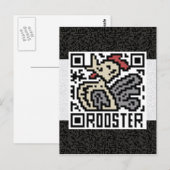 Carte Postale QR Code le coq (Devant / Derrière)
