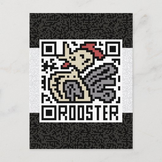 Carte Postale QR Code le coq (Devant)