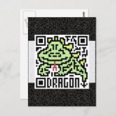 Carte Postale QR Code le dragon (Devant / Derrière)