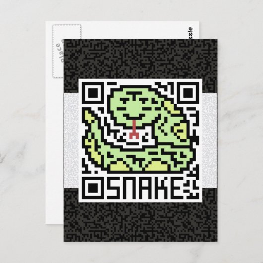 Carte Postale QR Code le serpent (Devant / Derrière)