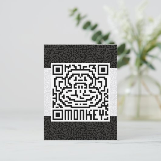 Carte Postale QR Code le singe (Debout devant)