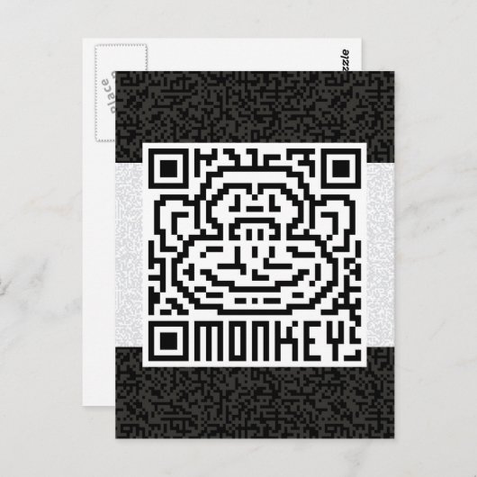 Carte Postale QR Code le singe (Devant / Derrière)