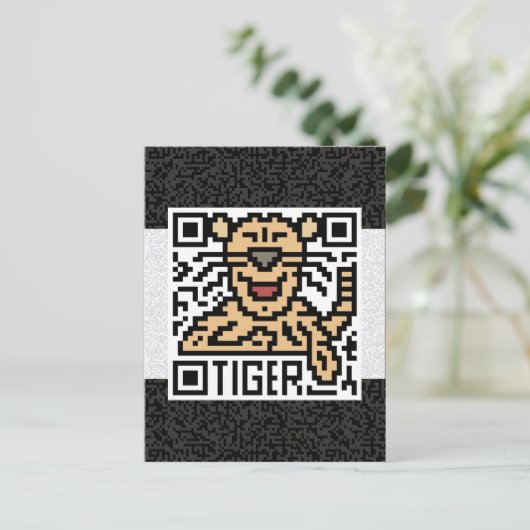 Carte Postale QR Code le tigre (Debout devant)