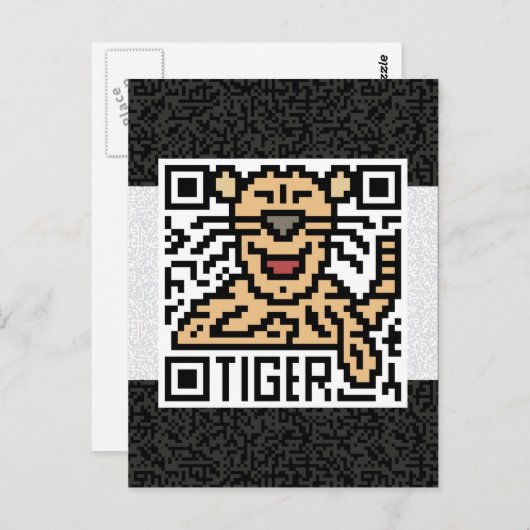Carte Postale QR Code le tigre (Devant / Derrière)
