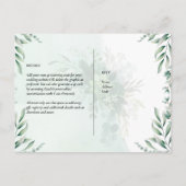 Carte Postale QR CODE RSVP Eucalyptus Feuille Mariage vert Po (Dos)