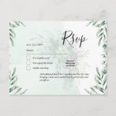 Carte Postale QR CODE RSVP Eucalyptus Feuille Mariage vert Po (Devant)