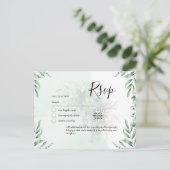 Carte Postale QR CODE RSVP Eucalyptus Feuille Mariage vert Po (Debout devant)