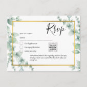 Carte Postale QR CODE RSVP Eucalyptus Feuille Mariage vert Po (Devant)