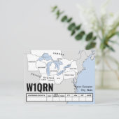 Carte Postale QSL Card Great Lakes Map (Debout devant)