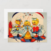 Carte Postale quack médecins et quack infirmier canards médicaux (Devant / Derrière)