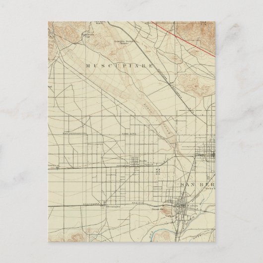 Carte Postale quadrangle San Bernardino montrant San Andreas Rif (Devant)