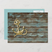 Carte Postale quai bois plage ancre nautique mariage merci (Devant / Derrière)