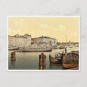 Carte Postale Quai de bateau à vapeur, Stettin Harbour, Pommerai