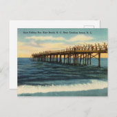 Carte Postale Quai de Pêche, plage de Kure, Caroline du Nord (Devant / Derrière)