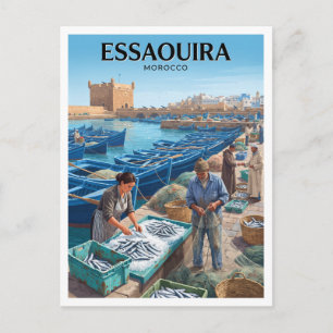 Carte Postale Quai du marché aux poissons d'Essaouira Maroc Voya