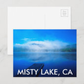 Carte Postale Quai sur le lac de brouillard calme, Californie (Devant / Derrière)