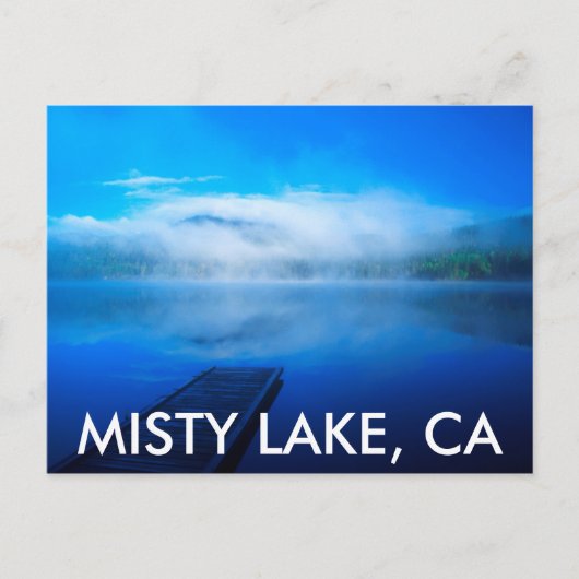 Carte Postale Quai sur le lac de brouillard calme, Californie (Devant)