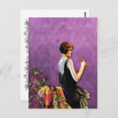 Carte Postale QUALIDA, MODE DES ANNÉES 1920 à PLUM et OR (Devant / Derrière)