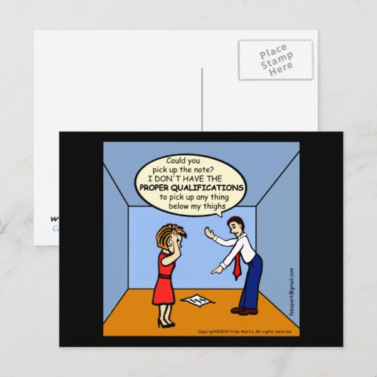 Carte Postale Qualifications appropriées ~ comics hilarants et d (Devant / Derrière)