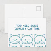 Carte Postale Qualité du temps avec les chats (Devant / Derrière)