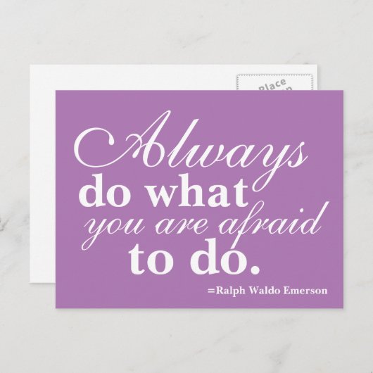 Carte Postale Qualité - Faites ce que vous craignez le plus viol (Devant / Derrière)