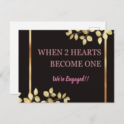 Carte Postale Quand 2 Coeurs Deviennent Un ! (Devant / Derrière)