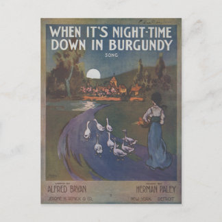 Carte Postale Quand c'est la nuit en Bourgogne