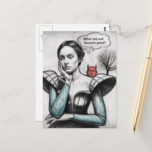 Carte Postale Quand Est-Ce Que Le Mal Est Devenu Une Bonne Femme (Devant/Arrière en situation)