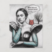 Carte Postale Quand Est-Ce Que Le Mal Est Devenu Une Bonne Femme (Devant)