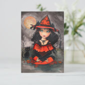 Carte postale Quand est Halloween Witch Halloween (Debout devant)