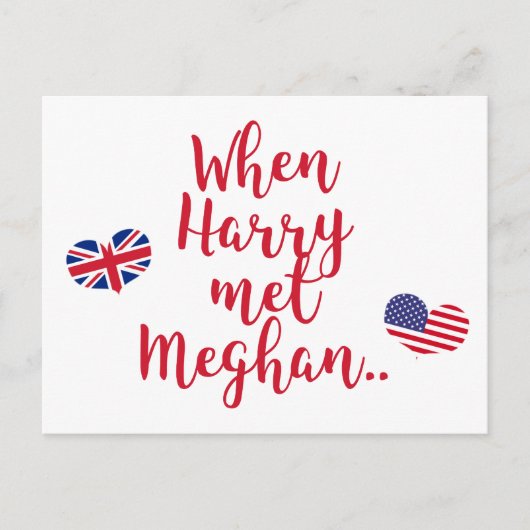 Carte Postale Quand Harry a rencontré Meghan | Fun Mariage royal (Devant)